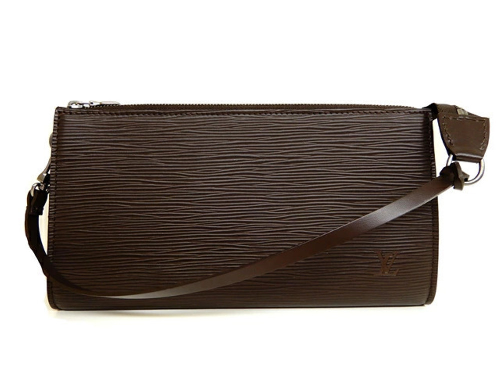 LOUIS VUITTON Bag Accessory Pouch Clutch handle Epi Leather